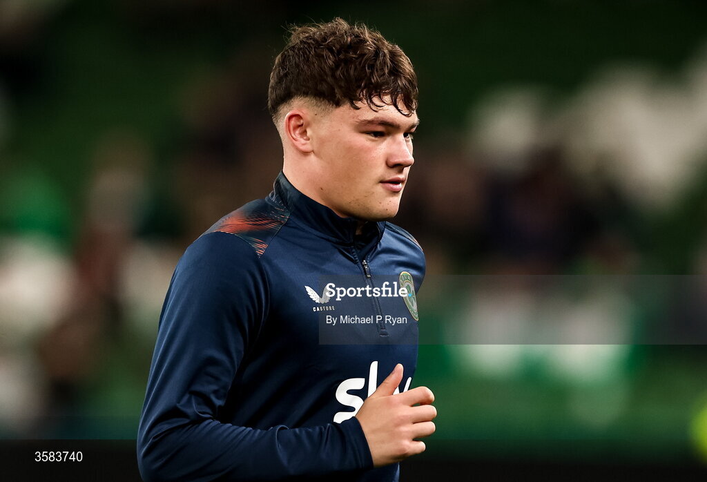 1 October 2026; Owen Elding of Republic of Ireland before the UEFA Nations League B match between the Republic of Ireland and Austria at the Aviva Stadium in Dublin. Photo by Michael P Ryan/Sportsfile