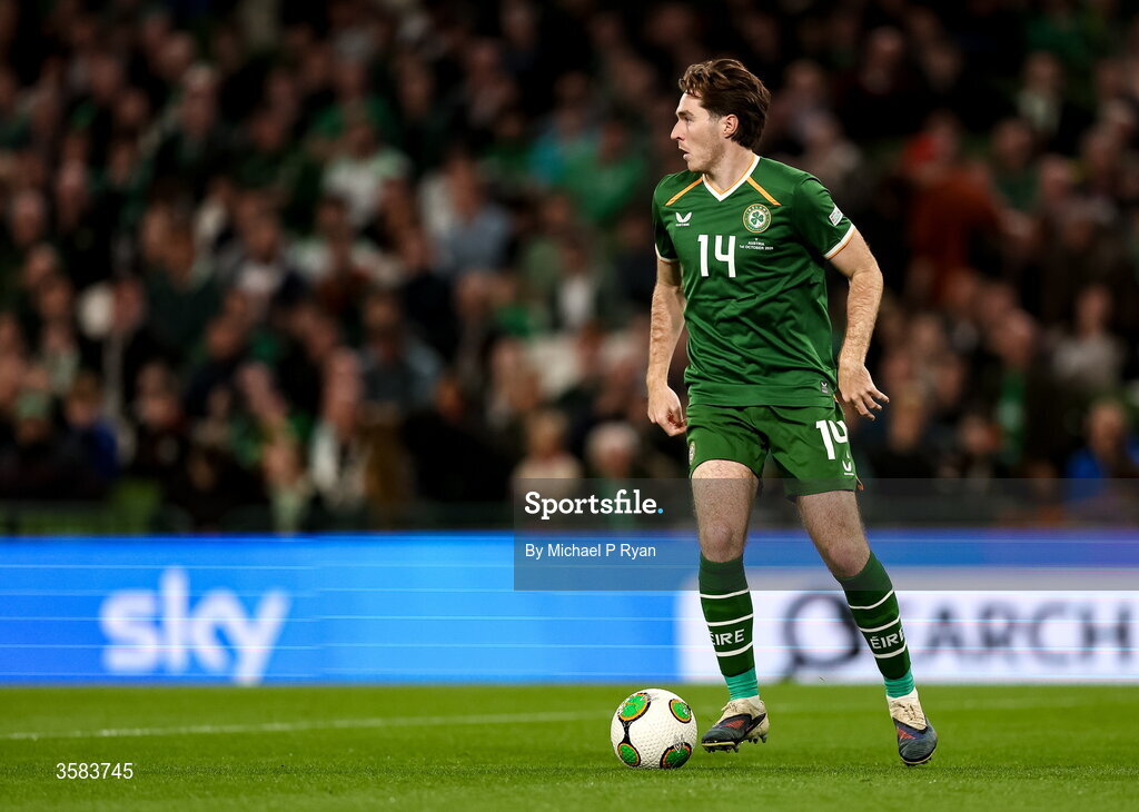 1 October 2026; Conor Coventry of Republic of Ireland during the UEFA Nations League B match between the Republic of Ireland and Austria at the Aviva Stadium in Dublin. Photo by Michael P Ryan/Sportsfile