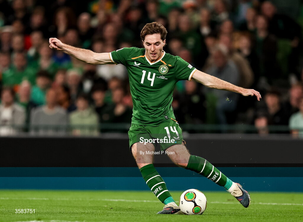 1 October 2026; Conor Coventry of Republic of Ireland during the UEFA Nations League B match between the Republic of Ireland and Austria at the Aviva Stadium in Dublin. Photo by Michael P Ryan/Sportsfile