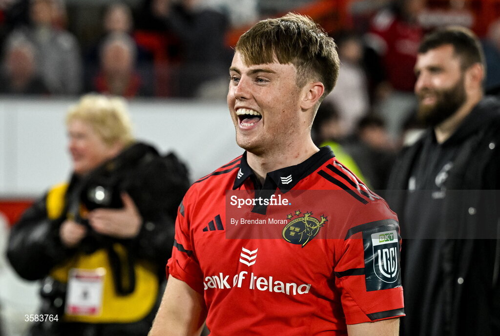 3 October 2026; Charlie O’Shea of Munster after the United Rugby Championship match between Munster and Vodacom Bulls at Thomond Park in Limerick. Photo by Brendan Moran/Sportsfile