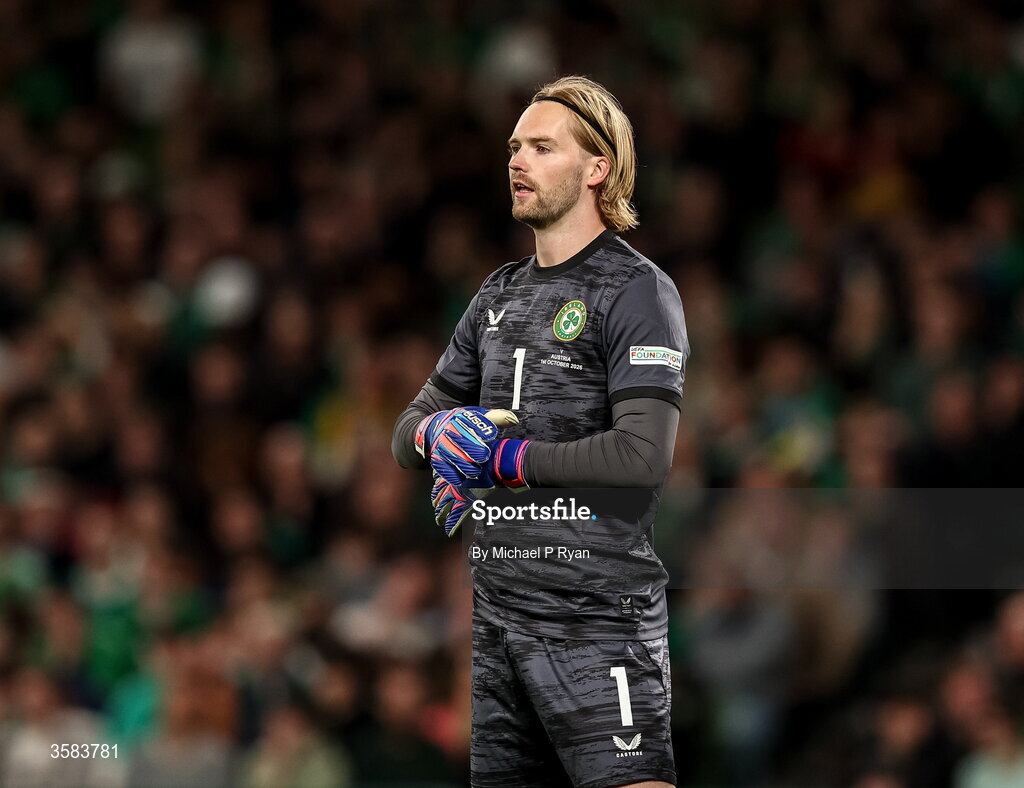 1 October 2026; Republic of Ireland goalkeeper Caoimhín Kelleher during the UEFA Nations League B match between the Republic of Ireland and Austria at the Aviva Stadium in Dublin. Photo by Michael P Ryan/Sportsfile