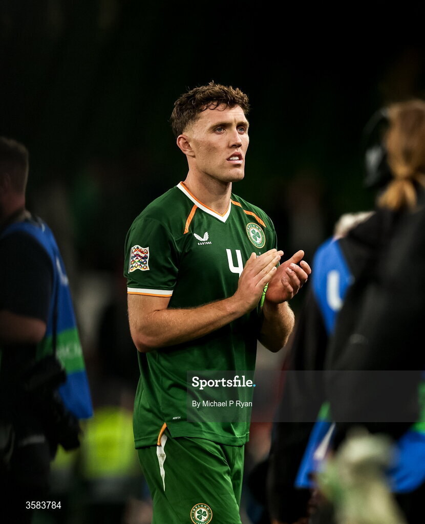 1 October 2026; Dara O'Shea of Republic of Ireland after the UEFA Nations League B match between the Republic of Ireland and Austria at the Aviva Stadium in Dublin. Photo by Michael P Ryan/Sportsfile