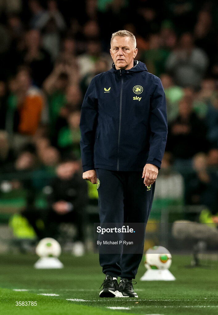 1 October 2026; Republic of Ireland head coach Heimir Hallgrimsson during the UEFA Nations League B match between the Republic of Ireland and Austria at the Aviva Stadium in Dublin. Photo by Michael P Ryan/Sportsfile
