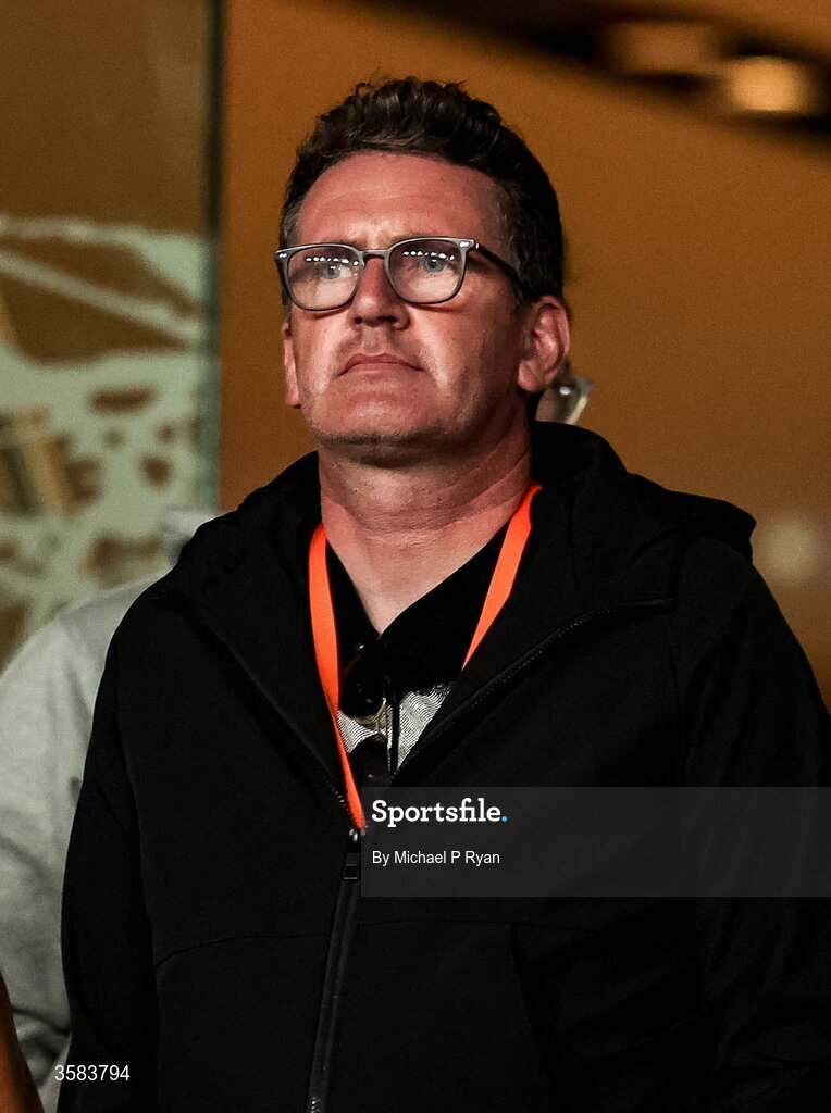 1 October 2026; Aodhan O Riordain TD before the UEFA Nations League B match between the Republic of Ireland and Austria at the Aviva Stadium in Dublin. Photo by Michael P Ryan/Sportsfile