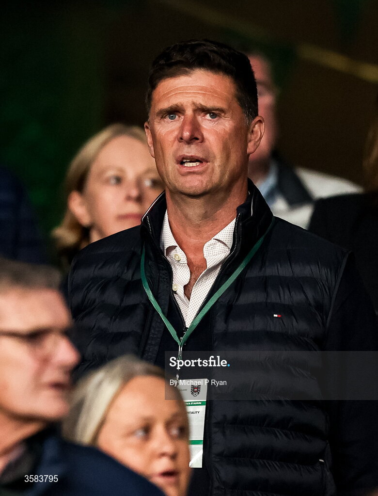 1 October 2026; Former Republic of Ireland international Niall Quinn during the UEFA Nations League B match between the Republic of Ireland and Austria at the Aviva Stadium in Dublin. Photo by Michael P Ryan/Sportsfile