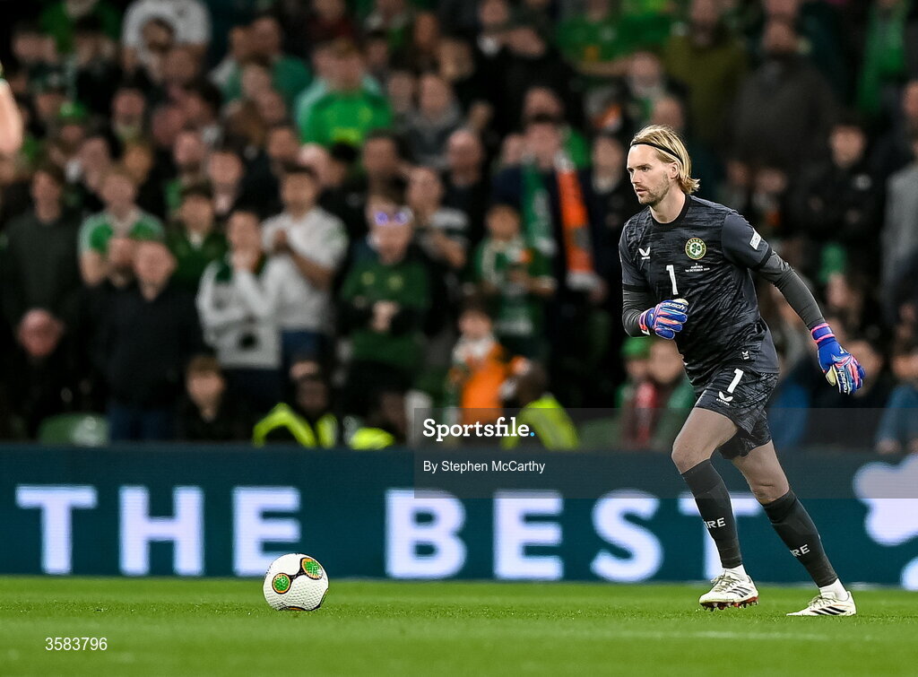 1 October 2026; Republic of Ireland goalkeeper Caoimhín Kelleher during the UEFA Nations League B match between the Republic of Ireland and Austria at the Aviva Stadium in Dublin. Photo by Stephen McCarthy/Sportsfile