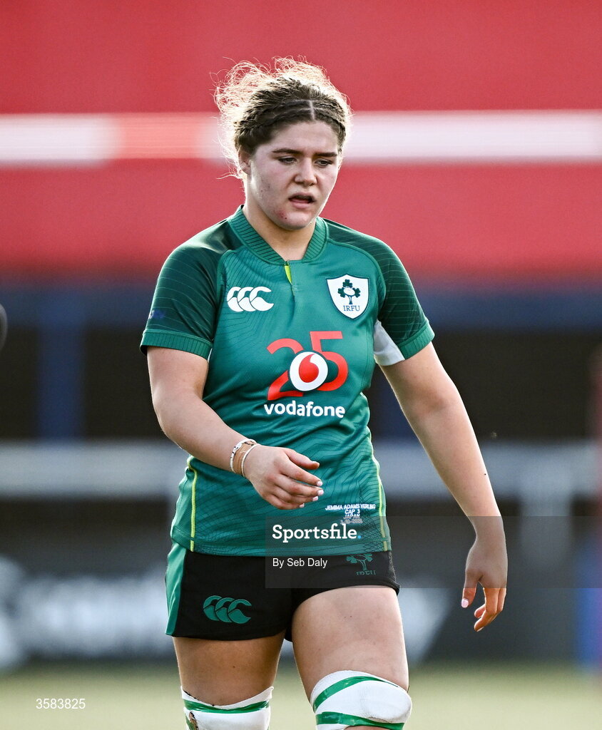 3 October 2026; Jemima Adams Verling of Ireland during the International Women's Rugby fixture between Ireland and Japan at Virgin Media Park in Cork. Photo by Seb Daly/Sportsfile