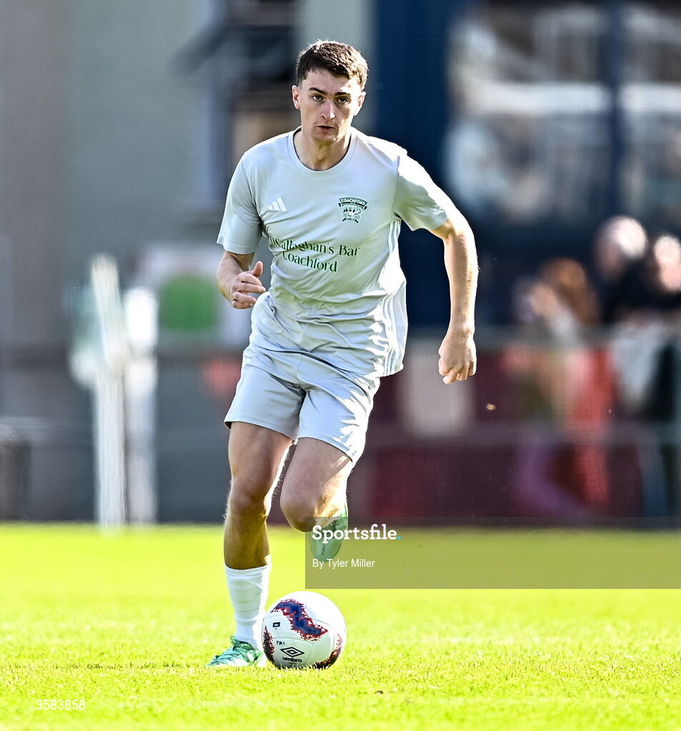 3 October 2026; Luke Casey of Coachford during the FAI Junior Cup final between Coachford and Evergreen at Munster FA Turner's Cross Park in Cork. Photo by Tyler Miller/Sportsfile