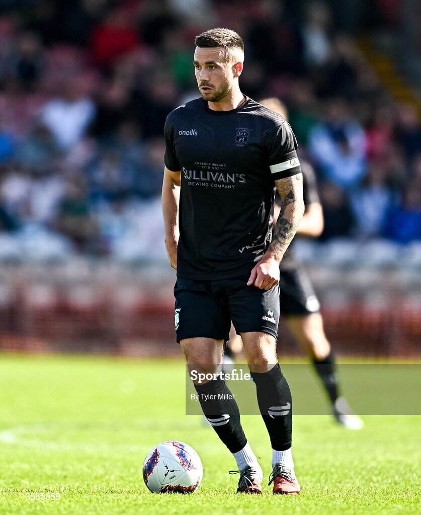 3 October 2026; Michael Drennan of Evergreen during the FAI Junior Cup final between Coachford and Evergreen at Munster FA Turner's Cross Park in Cork. Photo by Tyler Miller/Sportsfile