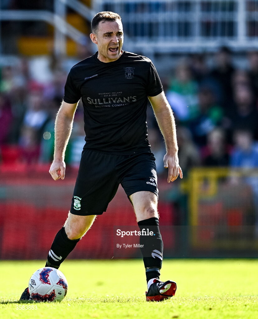 3 October 2026; Sam Johnston of Evergreen during the FAI Junior Cup final between Coachford and Evergreen at Munster FA Turner's Cross Park in Cork. Photo by Tyler Miller/Sportsfile
