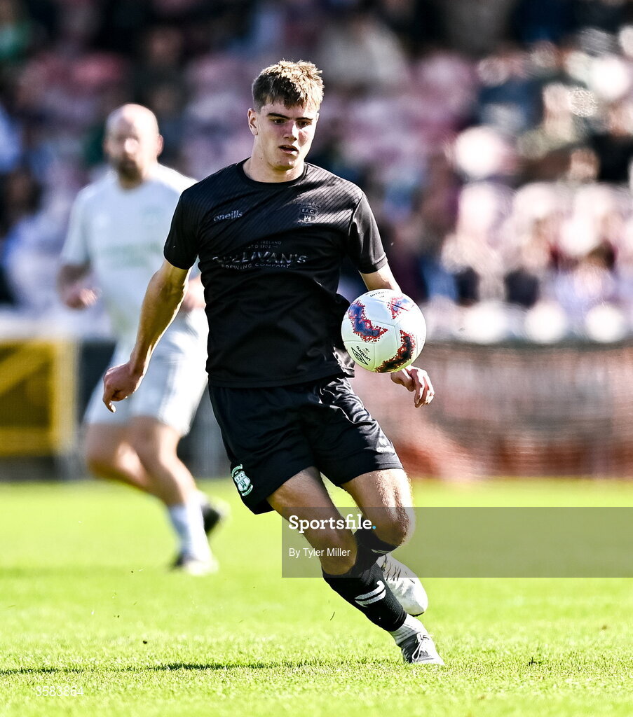3 October 2026; Diarmuid Behan of Evergreen during the FAI Junior Cup final between Coachford and Evergreen at Munster FA Turner's Cross Park in Cork. Photo by Tyler Miller/Sportsfile