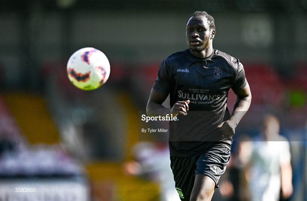 3 October 2026; Jackson Oyo of Evergreen during the FAI Junior Cup final between Coachford and Evergreen at Munster FA Turner's Cross Park in Cork. Photo by Tyler Miller/Sportsfile