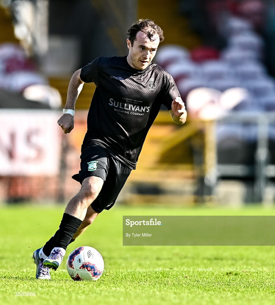 3 October 2026; Ben Hickey of Evergreen during the FAI Junior Cup final between Coachford and Evergreen at Munster FA Turner's Cross Park in Cork. Photo by Tyler Miller/Sportsfile