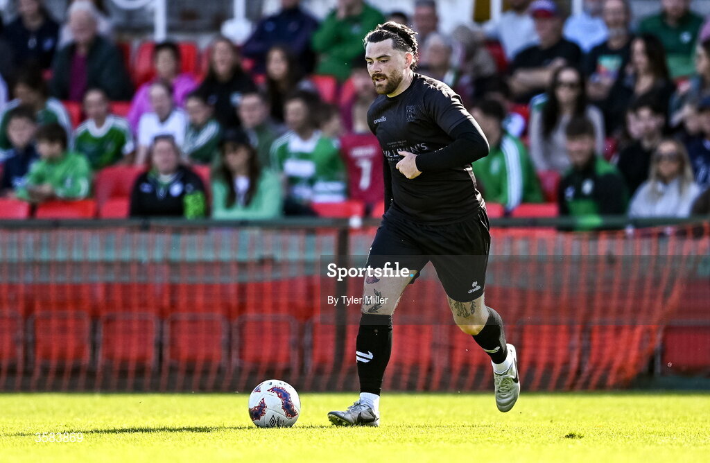 3 October 2026; Andrew Wall of Evergreen during the FAI Junior Cup final between Coachford and Evergreen at Munster FA Turner's Cross Park in Cork. Photo by Tyler Miller/Sportsfile