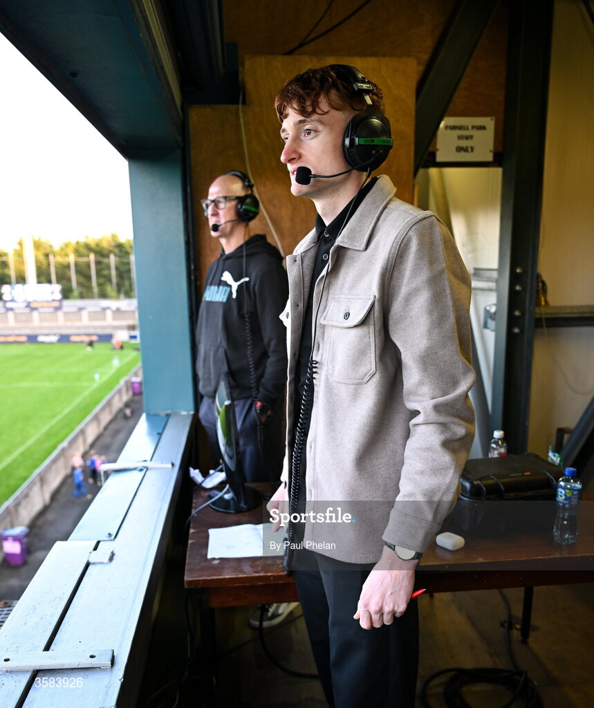 3 October 2026; Dubs TV commentator Seamus Brady during the Dublin County Senior Club Football Championship semi-final match between Thomas Davis and Castleknock at Parnell Park in Dublin. Photo by Paul Phelan/Sportsfile