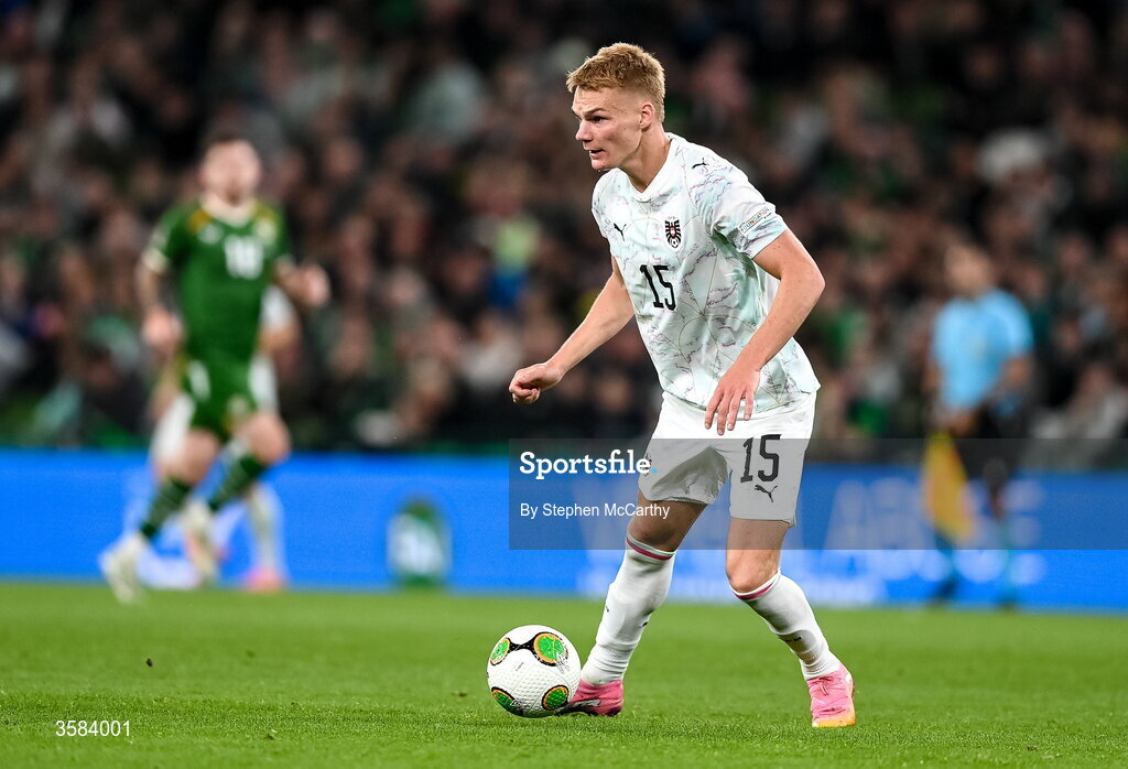1 October 2026; Philipp Lienhart of Austria during the UEFA Nations League B match between the Republic of Ireland and Austria at the Aviva Stadium in Dublin. Photo by Stephen McCarthy/Sportsfile