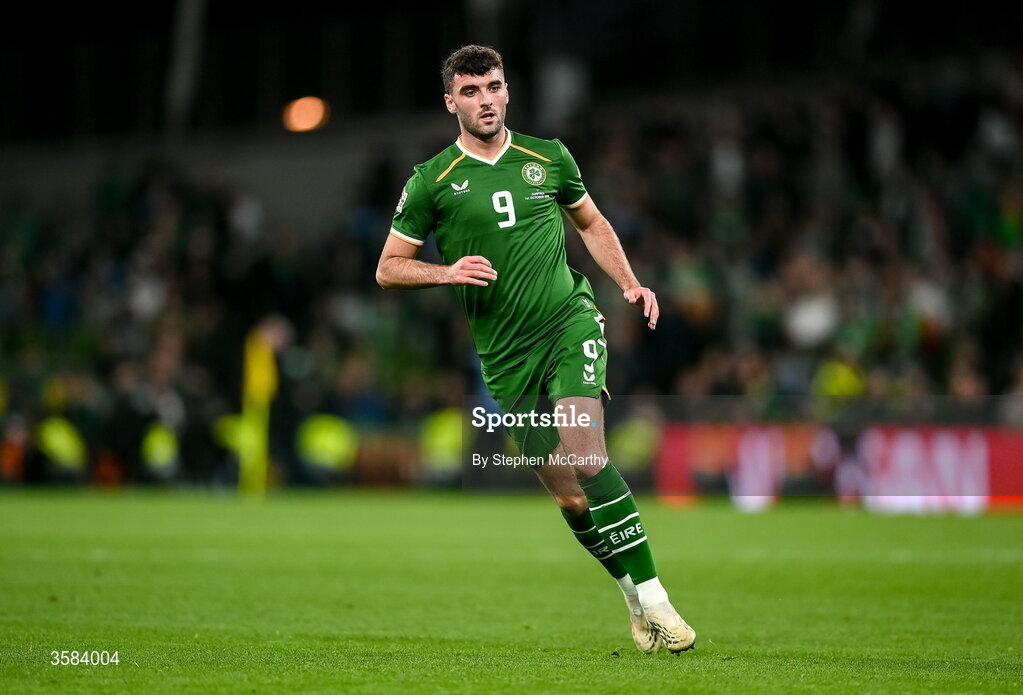 1 October 2026; Tom Cannon of Republic of Ireland during the UEFA Nations League B match between the Republic of Ireland and Austria at the Aviva Stadium in Dublin. Photo by Stephen McCarthy/Sportsfile
