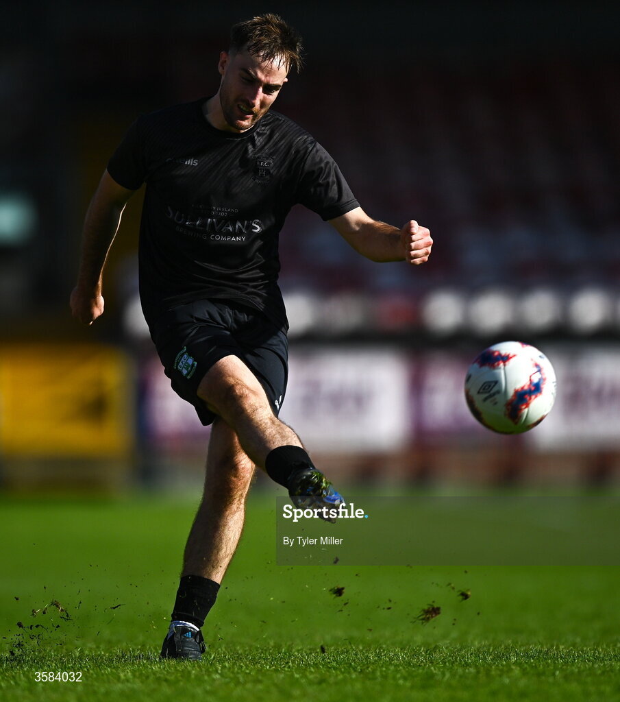 3 October 2026; Ethan Phelan of Evergreen during the FAI Junior Cup final between Coachford and Evergreen at Munster FA Turner's Cross Park in Cork. Photo by Tyler Miller/Sportsfile