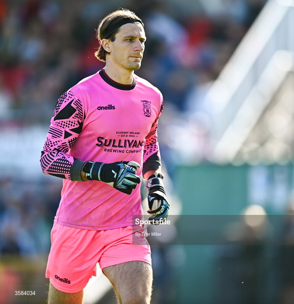 3 October 2026; Evergreen goalkeeper Kostiantyn Solobchuk during the FAI Junior Cup final between Coachford and Evergreen at Munster FA Turner's Cross Park in Cork. Photo by Tyler Miller/Sportsfile