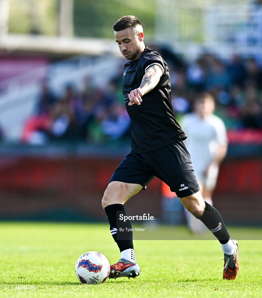 3 October 2026; Michael Drennan of Evergreen during the FAI Junior Cup final between Coachford and Evergreen at Munster FA Turner's Cross Park in Cork. Photo by Tyler Miller/Sportsfile