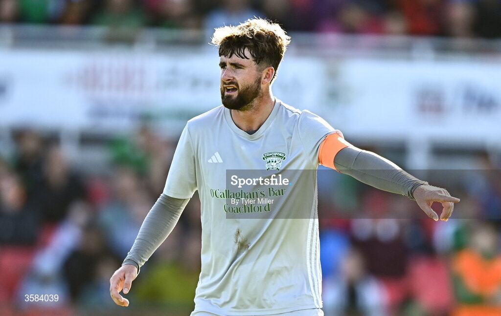 3 October 2026; Mark Murphy of Coachford during the FAI Junior Cup final between Coachford and Evergreen at Munster FA Turner's Cross Park in Cork. Photo by Tyler Miller/Sportsfile