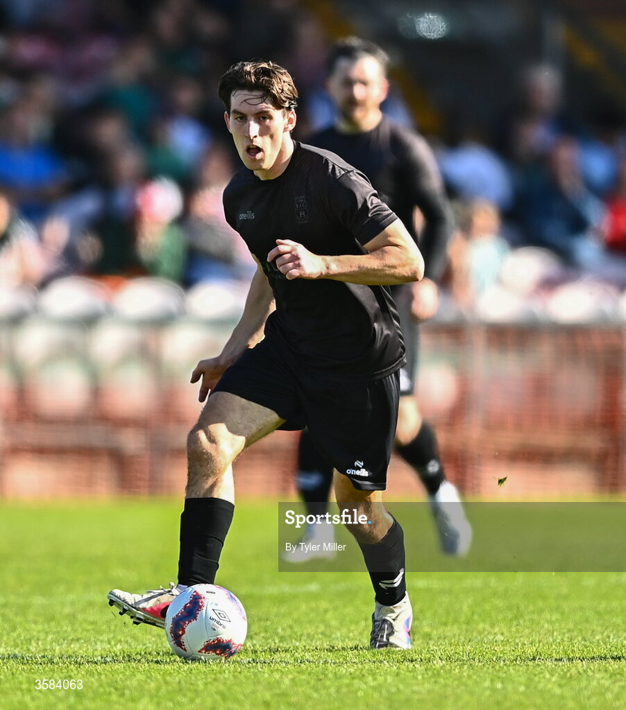 3 October 2026; Dara Keane of Evergreen during the FAI Junior Cup final between Coachford and Evergreen at Munster FA Turner's Cross Park in Cork. Photo by Tyler Miller/Sportsfile