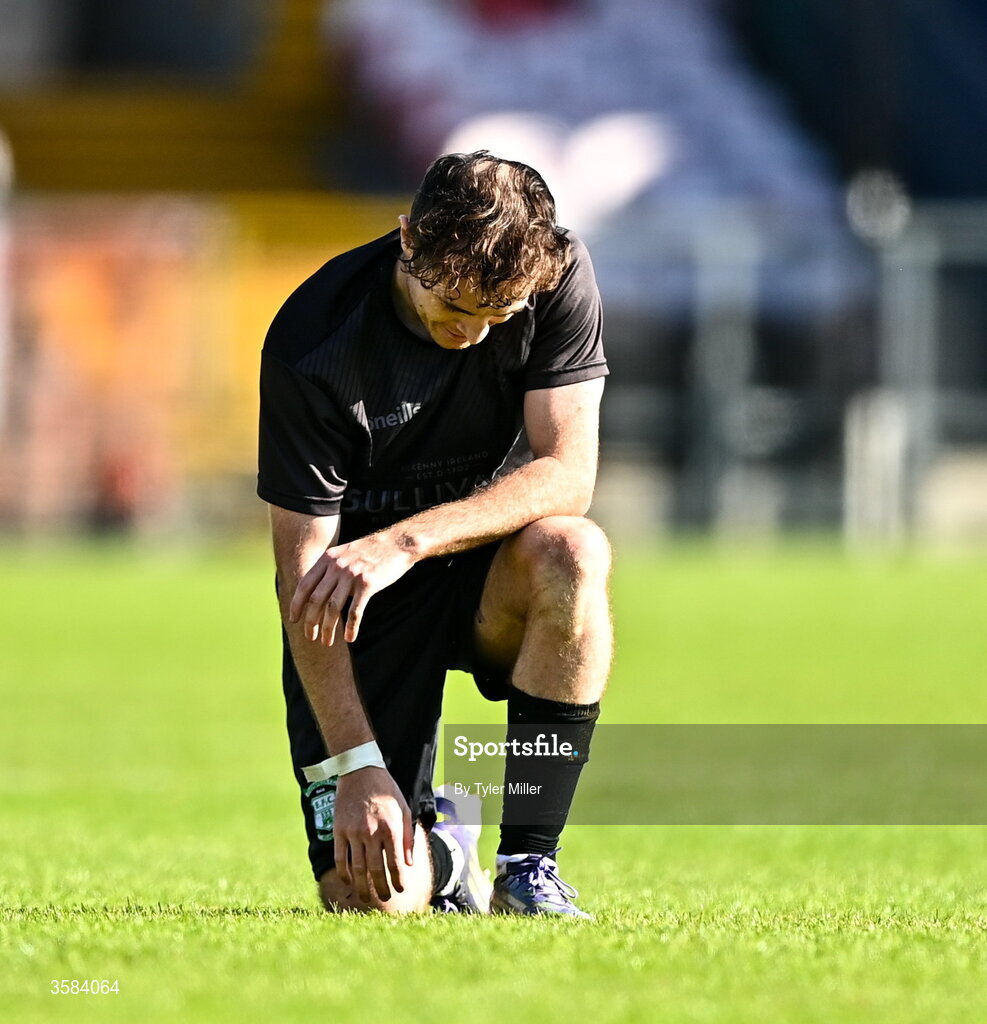 3 October 2026; Ben Hickey of Evergreen during the FAI Junior Cup final between Coachford and Evergreen at Munster FA Turner's Cross Park in Cork. Photo by Tyler Miller/Sportsfile