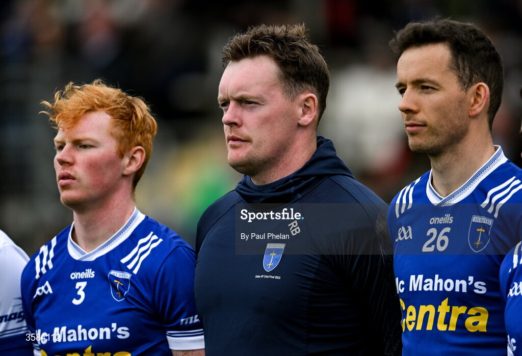 4 October 2026; Scotstown goalkeeper Rory Beggan lines up for a team photo before the Monaghan County Senior Club Football Championship semi-final match between Scotstown and Inniskeen at St Tiernach’s Park in Clones, Monaghan. Photo by Paul Phelan/Sportsfile