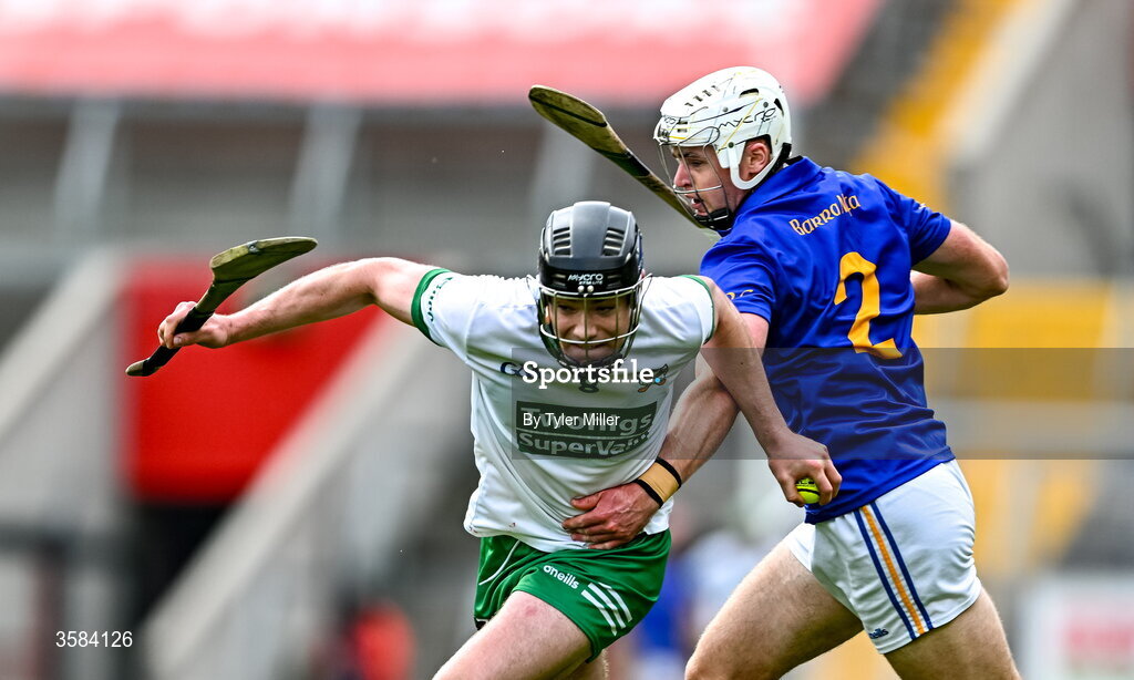 4 October 2026; Conor Noonan of Kanturk in action against Ciarán Doolan of St Finbarrs during the Cork County Senior Club Hurling Championship semi-final match between Kanturk and St Finbarrs at SuperValu Páirc Uí Chaoimh in Cork. Photo by Tyler Miller/Sportsfile