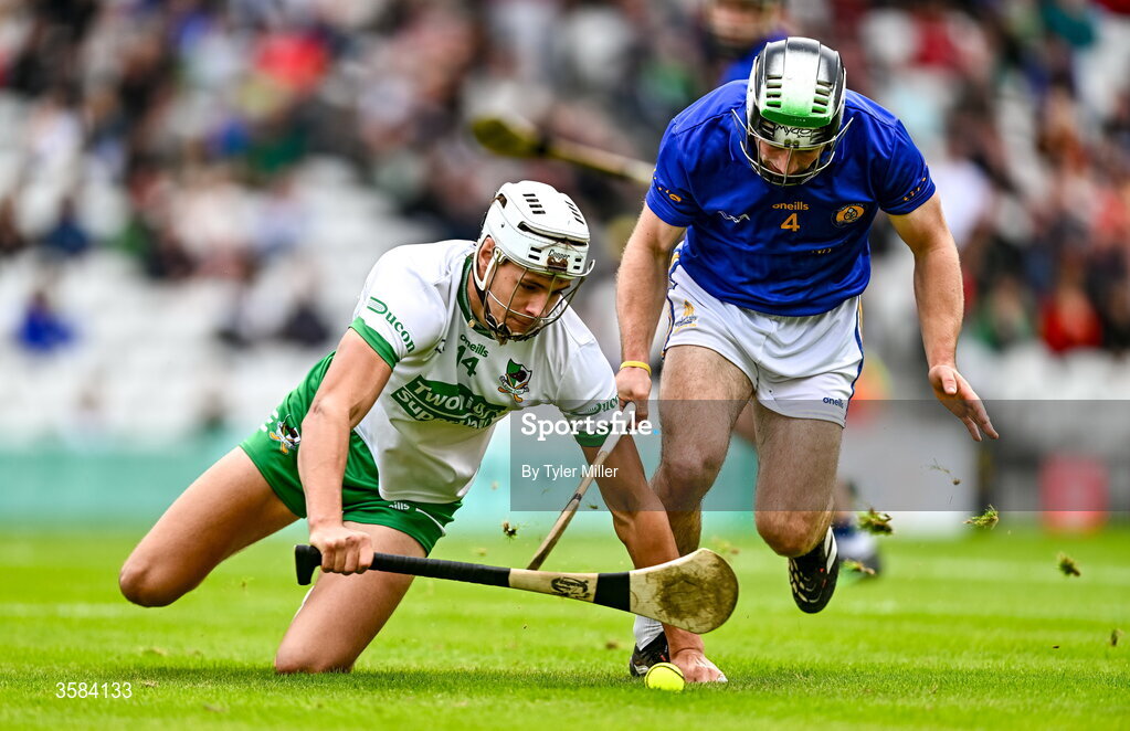 4 October 2026; Alan Walsh of Kanturk in action against Sean Daly of St Finbarrs during the Cork County Senior Club Hurling Championship semi-final match between Kanturk and St Finbarrs at SuperValu Páirc Uí Chaoimh in Cork. Photo by Tyler Miller/Sportsfile