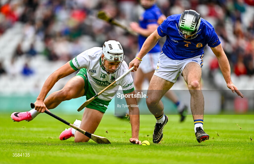 4 October 2026; Alan Walsh of Kanturk in action against Sean Daly of St Finbarrs during the Cork County Senior Club Hurling Championship semi-final match between Kanturk and St Finbarrs at SuperValu Páirc Uí Chaoimh in Cork. Photo by Tyler Miller/Sportsfile