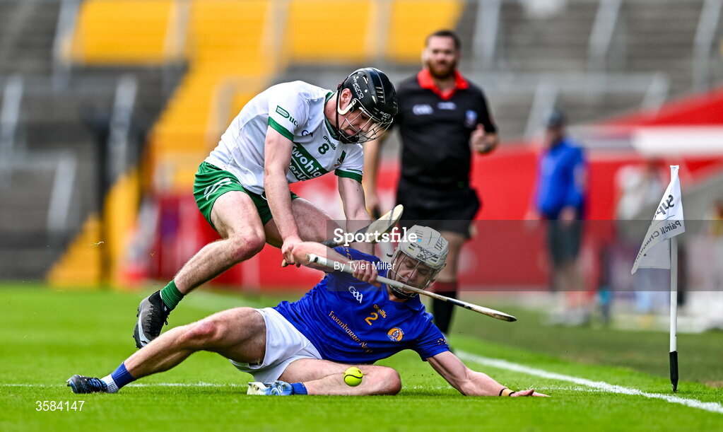 4 October 2026; Ciarán Doolan of St Finbarrs in action against Conor Noonan of Kanturk during the Cork County Senior Club Hurling Championship semi-final match between Kanturk and St Finbarrs at SuperValu Páirc Uí Chaoimh in Cork. Photo by Tyler Miller/Sportsfile