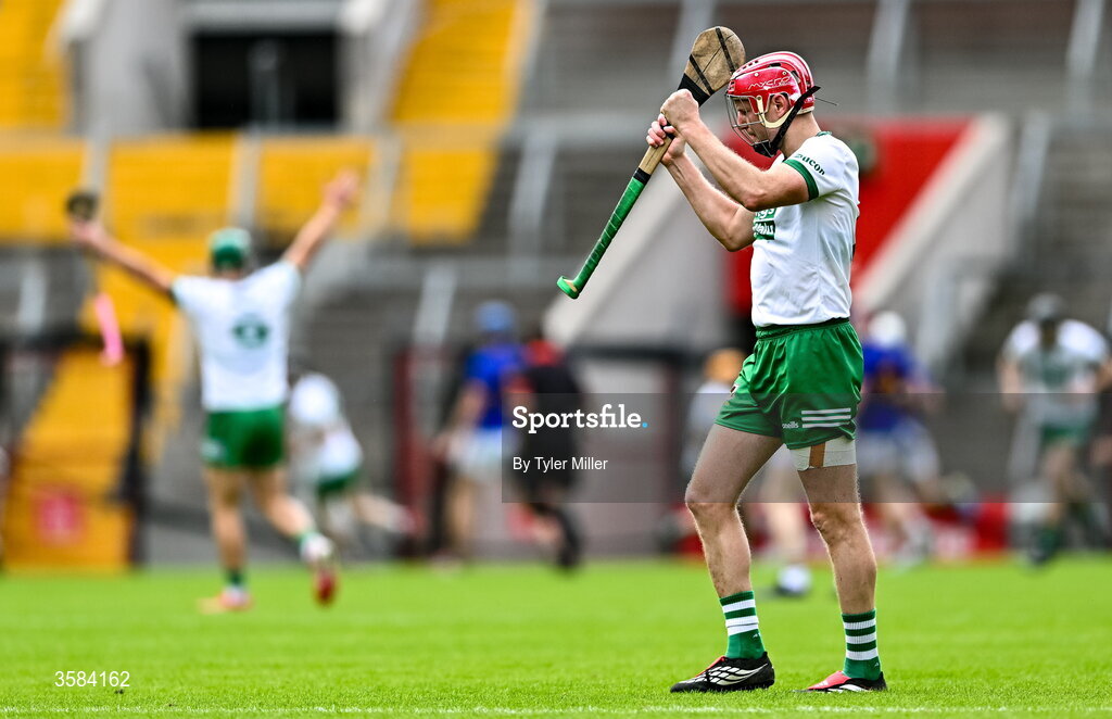 4 October 2026; Lorcan McLoughlin of Kanturk celebrates after his side score their first goal during the Cork County Senior Club Hurling Championship semi-final match between Kanturk and St Finbarrs at SuperValu Páirc Uí Chaoimh in Cork. Photo by Tyler Miller/Sportsfile