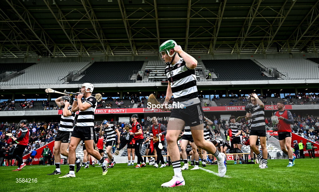4 October 2026; Thomas Dunlea of Midleton breaks from the team picture before the Cork County Senior Club Hurling Championship semi-final match between Midleton and Glen Rovers at SuperValu Páirc Uí Chaoimh in Cork. Photo by Tyler Miller/Sportsfile