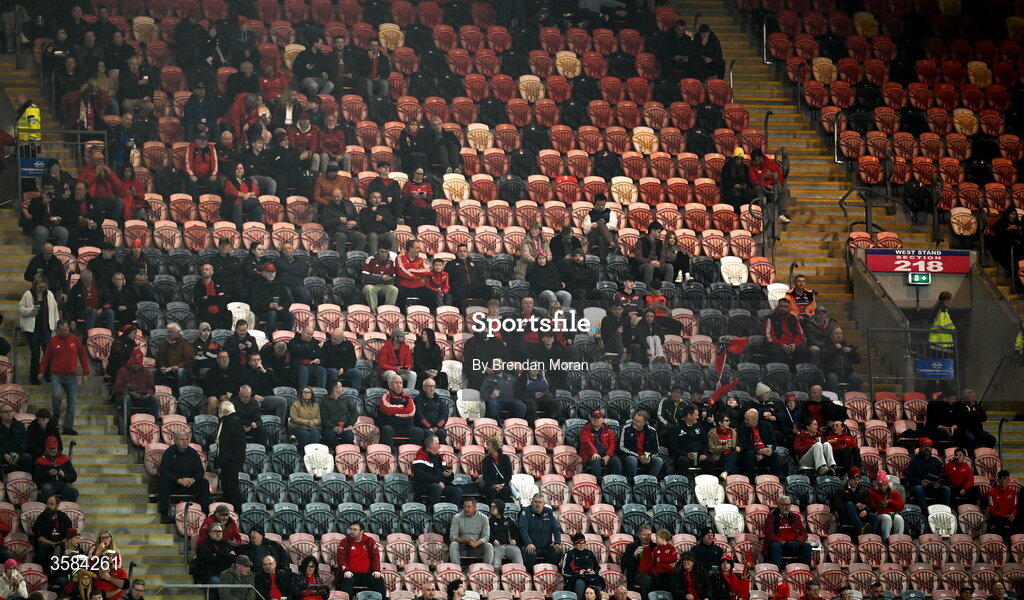 3 October 2026; Empty seats in the stand during the United Rugby Championship match between Munster and Vodacom Bulls at Thomond Park in Limerick. Photo by Brendan Moran/Sportsfile