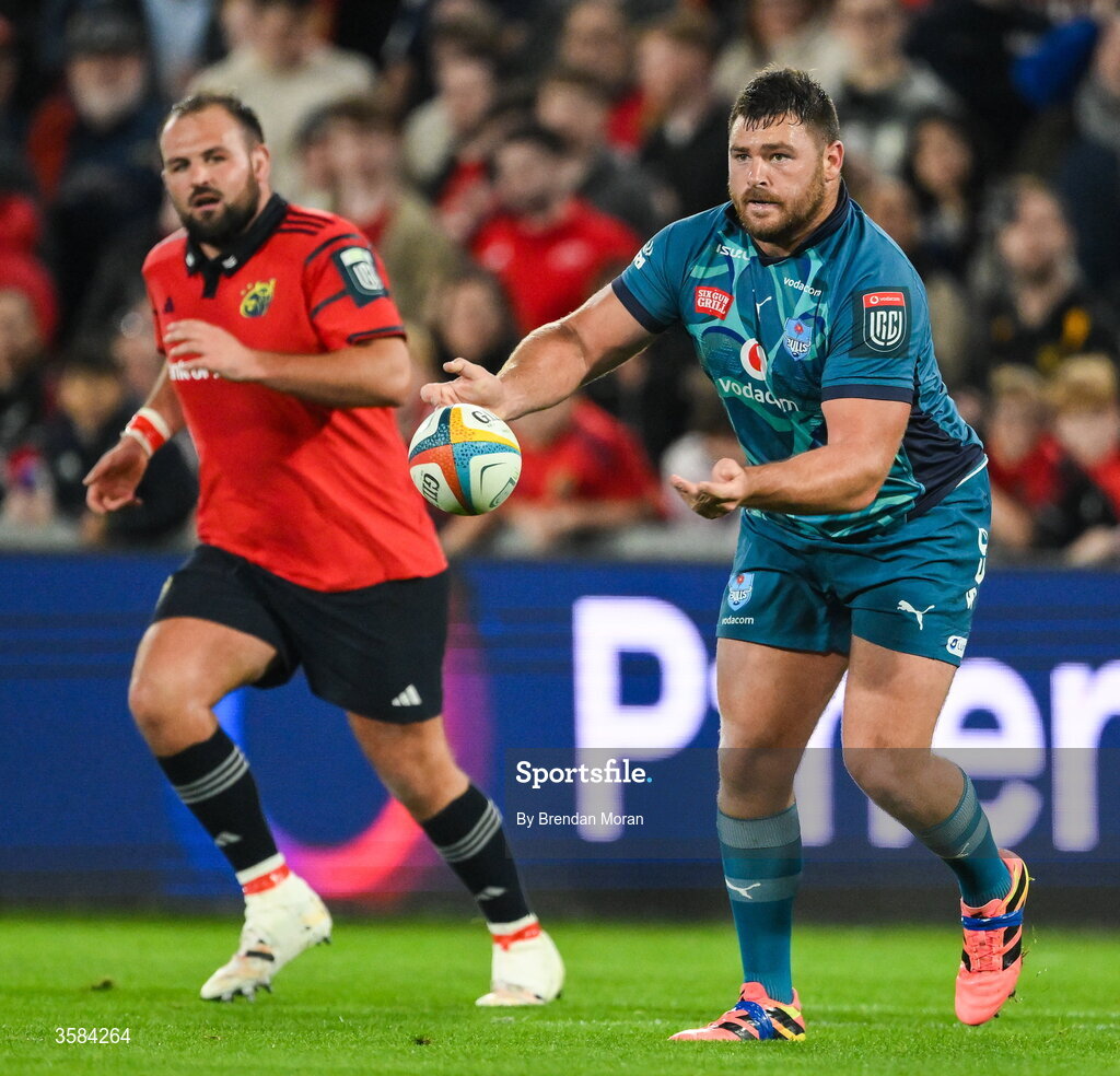 3 October 2026; Francois Klopper of Vodacome Bulls during the United Rugby Championship match between Munster and Vodacom Bulls at Thomond Park in Limerick. Photo by Brendan Moran/Sportsfile
