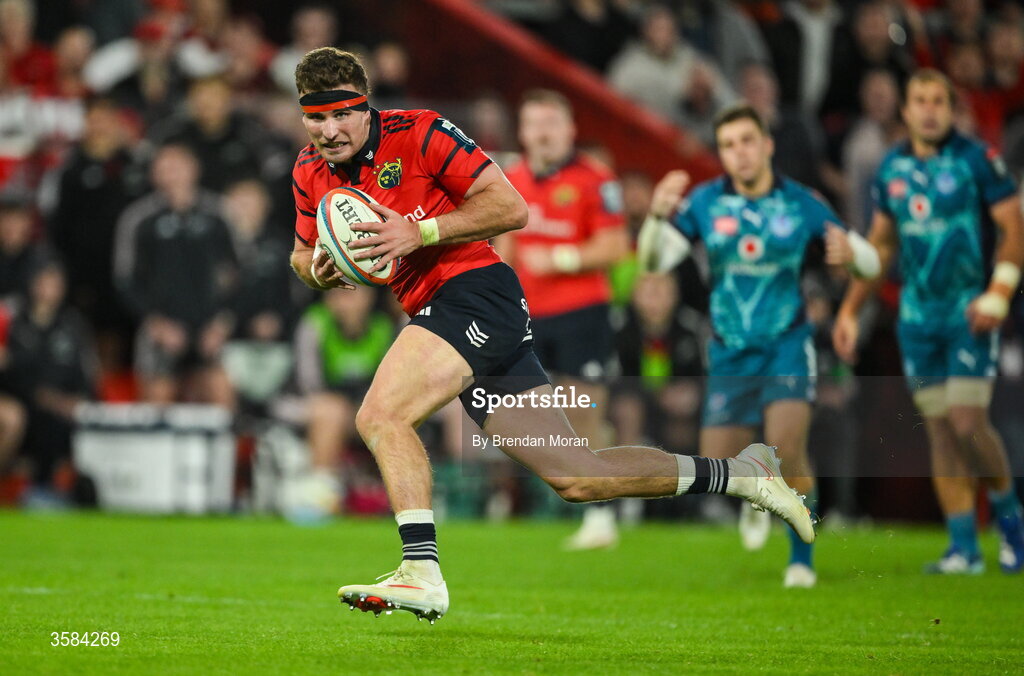 3 October 2026; Shane Daly of Munster during the United Rugby Championship match between Munster and Vodacom Bulls at Thomond Park in Limerick. Photo by Brendan Moran/Sportsfile