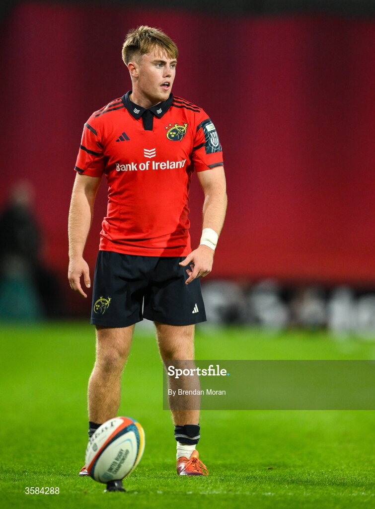 3 October 2026; Charlie O’Shea of Munster during the United Rugby Championship match between Munster and Vodacom Bulls at Thomond Park in Limerick. Photo by Brendan Moran/Sportsfile