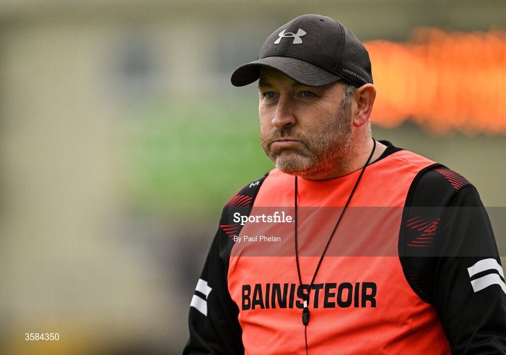 4 October 2026; Gaeil Triucha CLG manager Mark Counihan during the closing minutes of the Monaghan County Senior Club Football Championship semi-final match between Clontibret O'Neills and Gaeil Triucha CLG at St Tiernach’s Park in Clones, Monaghan. Photo by Paul Phelan/Sportsfile