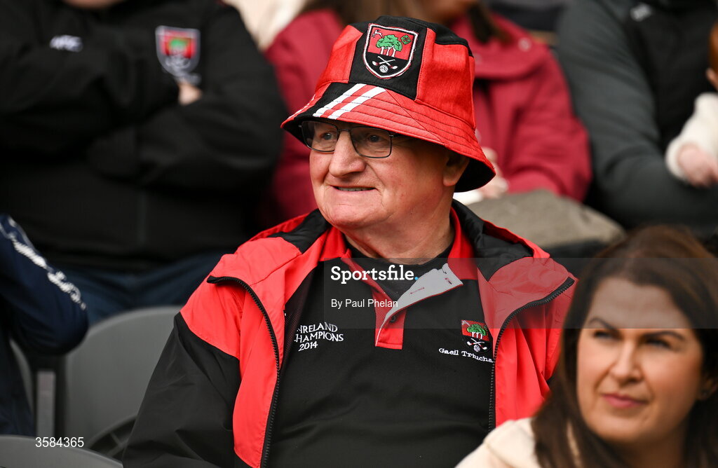 4 October 2026; Gaeil Triucha CLG supporter Kieran Treanor during the Monaghan County Senior Club Football Championship semi-final match between Scotstown and Inniskeen at St Tiernach’s Park in Clones, Monaghan. Photo by Paul Phelan/Sportsfile