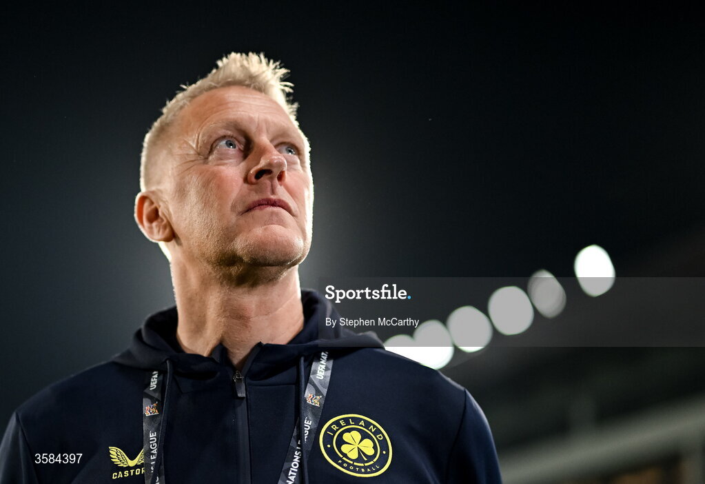 4 October 2026; Republic of Ireland head coach Heimir Hallgrimsson before the UEFA Nations League B match between the Republic of Ireland and Israel at TSC Arena in Backa Topola, Serbia. Photo by Stephen McCarthy/Sportsfile
