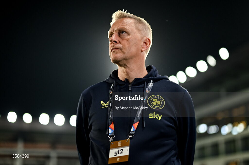 4 October 2026; Republic of Ireland head coach Heimir Hallgrimsson before the UEFA Nations League B match between the Republic of Ireland and Israel at TSC Arena in Backa Topola, Serbia. Photo by Stephen McCarthy/Sportsfile