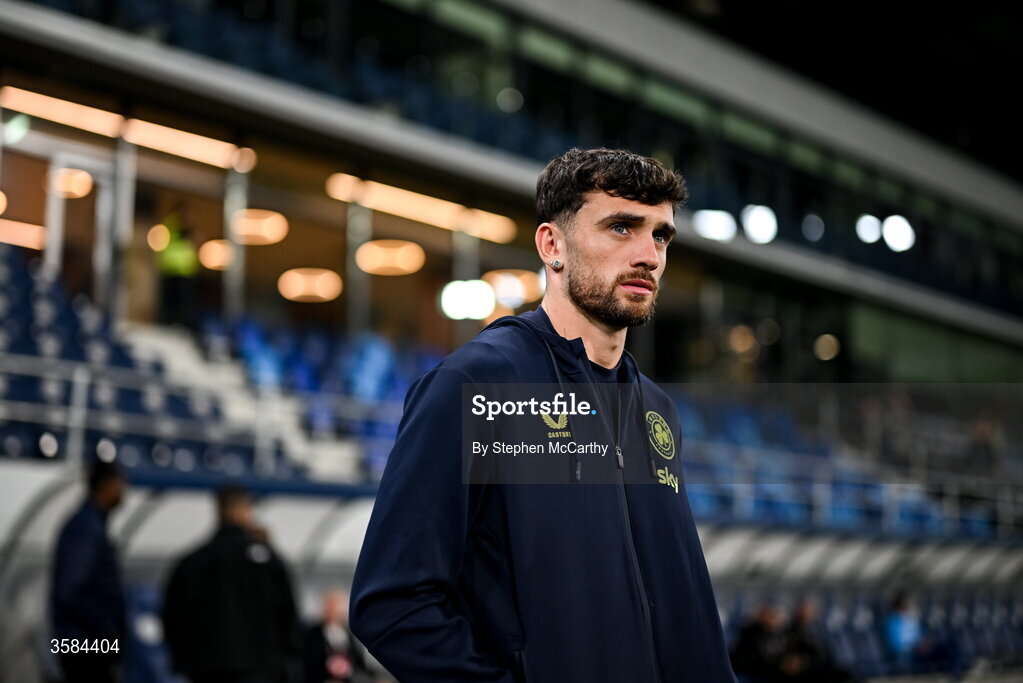 4 October 2026; Troy Parrott of Republic of Ireland walks the pitch before the UEFA Nations League B match between the Republic of Ireland and Israel at TSC Arena in Backa Topola, Serbia. Photo by Stephen McCarthy/Sportsfile