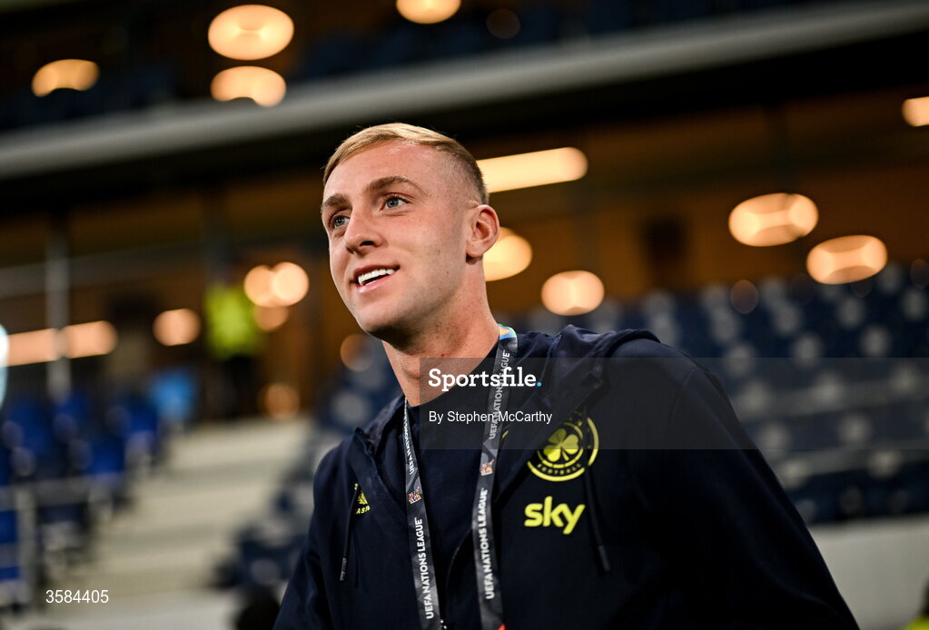 4 October 2026; Killian Phillips of Republic of Ireland walks the pitch before the UEFA Nations League B match between the Republic of Ireland and Israel at TSC Arena in Backa Topola, Serbia. Photo by Stephen McCarthy/Sportsfile