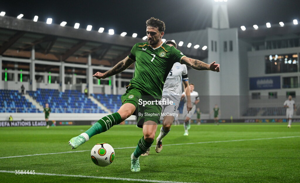 4 October 2026; Troy Parrott of Republic of Ireland during the UEFA Nations League B match between the Republic of Ireland and Israel at TSC Arena in Backa Topola, Serbia. Photo by Stephen McCarthy/Sportsfile