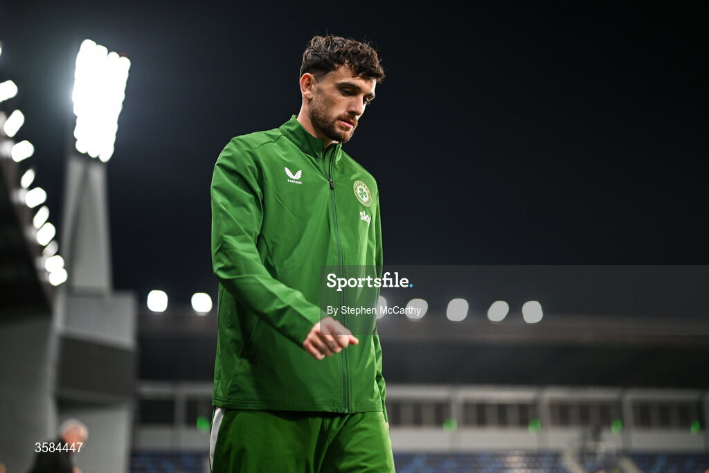 4 October 2026; Troy Parrott of Republic of Ireland before the UEFA Nations League B match between the Republic of Ireland and Israel at TSC Arena in Backa Topola, Serbia. Photo by Stephen McCarthy/Sportsfile