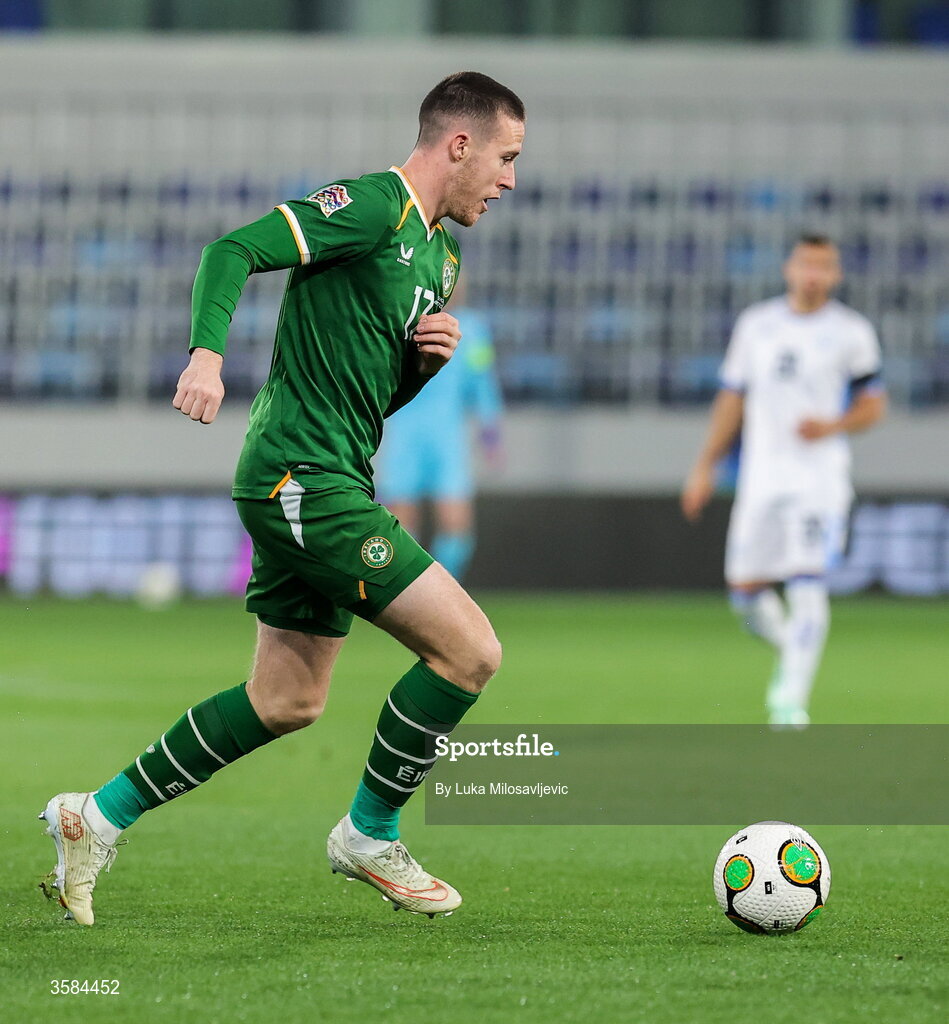 4 October 2026; Jack Moylan of Republic of Ireland during the UEFA Nations League B match between the Republic of Ireland and Israel at TSC Arena in Backa Topola, Serbia. Photo by Luka Milosavljevic/Sportsfile