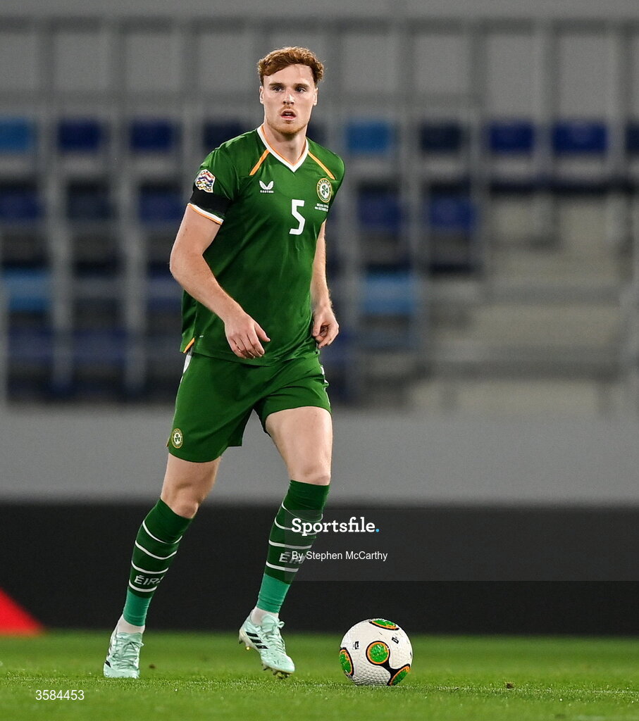 4 October 2026; Jake O'Brien of Republic of Ireland during the UEFA Nations League B match between the Republic of Ireland and Israel at TSC Arena in Backa Topola, Serbia. Photo by Stephen McCarthy/Sportsfile