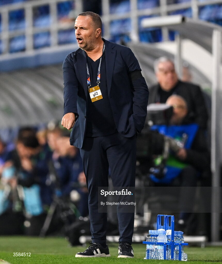 4 October 2026; Israel head coach Ran Ben Shimon during the UEFA Nations League B match between the Republic of Ireland and Israel at TSC Arena in Backa Topola, Serbia. Photo by Stephen McCarthy/Sportsfile