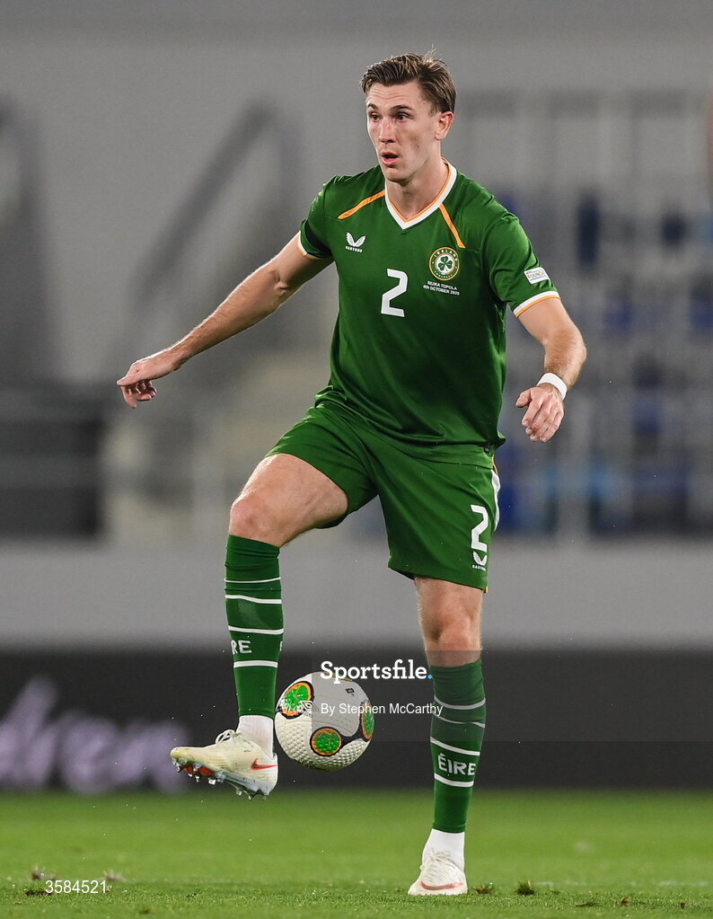 4 October 2026; Jimmy Dunne of Republic of Ireland during the UEFA Nations League B match between the Republic of Ireland and Israel at TSC Arena in Backa Topola, Serbia. Photo by Stephen McCarthy/Sportsfile